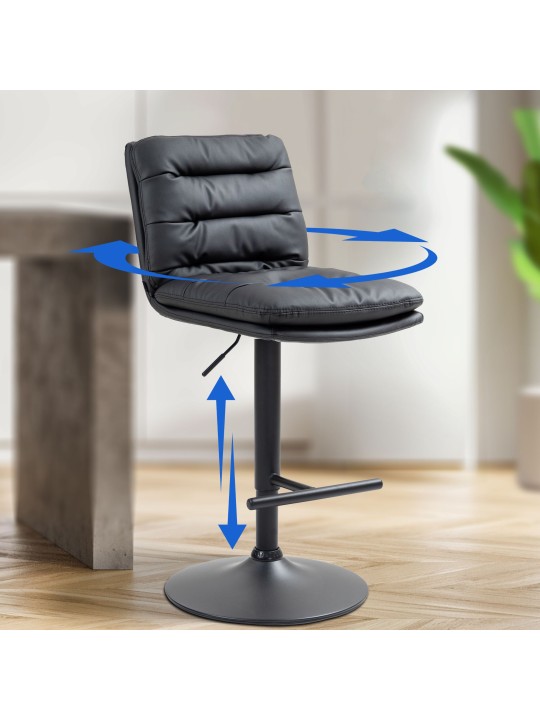 Scaun de bar Damar imitatie piele, negru