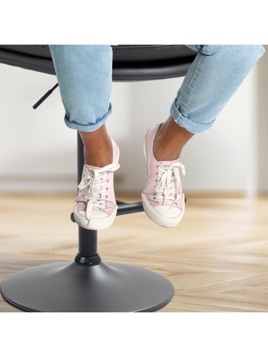 Scaun de bar Damar imitatie piele, negru