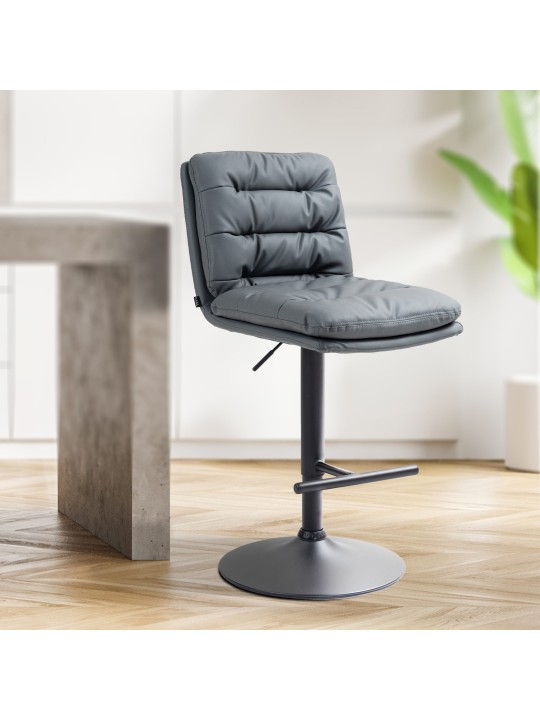 Scaun de bar Damar imitatie piele, gri
