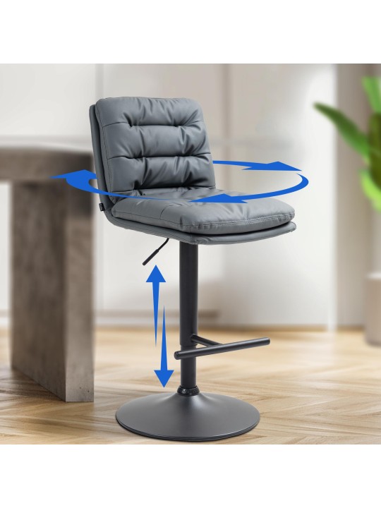 Scaun de bar Damar imitatie piele, gri