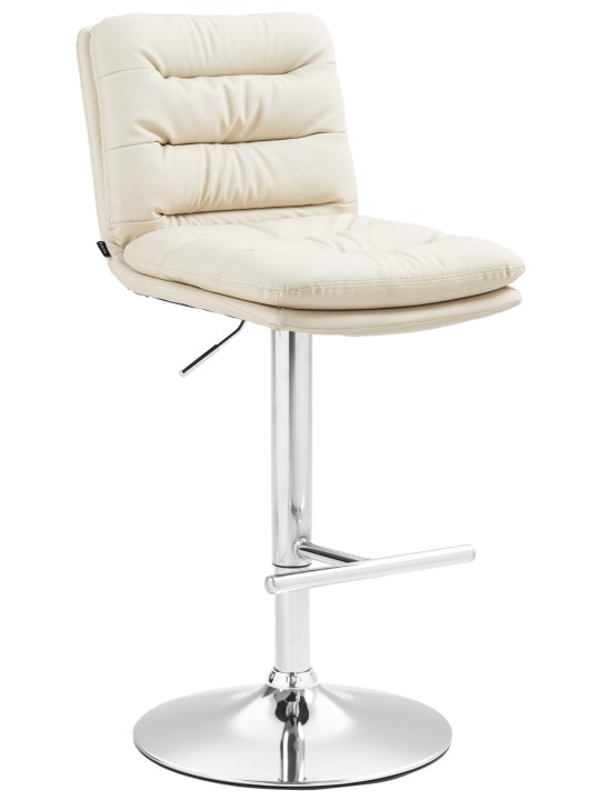 Scaun de bar Damar imitatie piele crom, crem