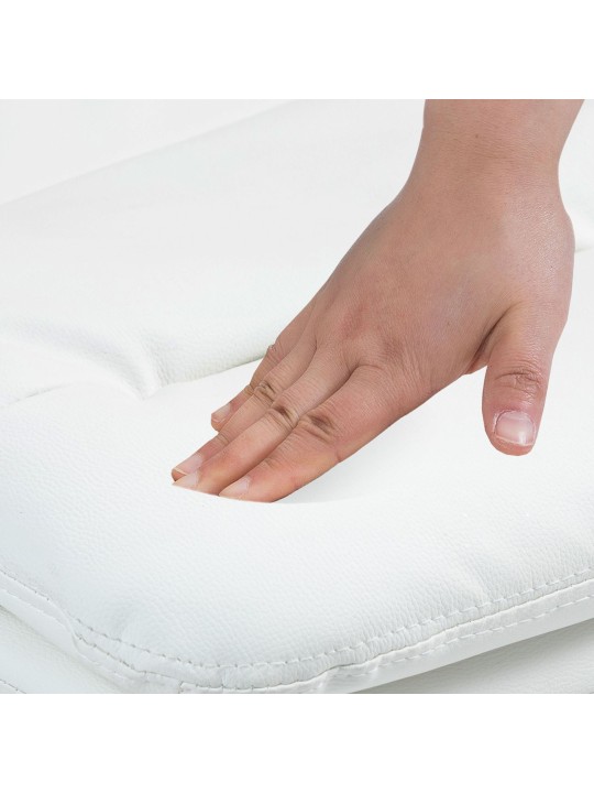 Scaun de bar Damar imitatie piele crom, alb