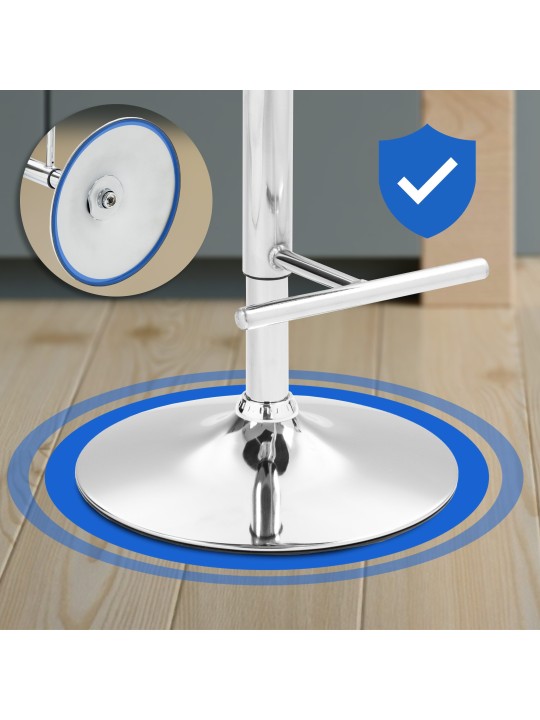 Scaun de bar Damar imitatie piele crom, gri