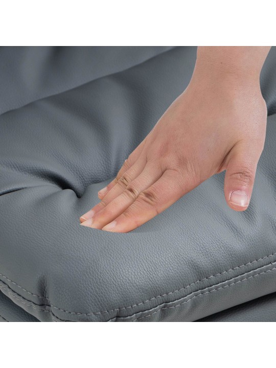 Scaun de bar Damar imitatie piele crom, gri