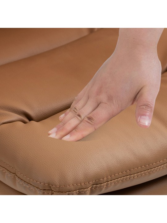 Scaun de bar Damar imitatie piele crom, maro deschis