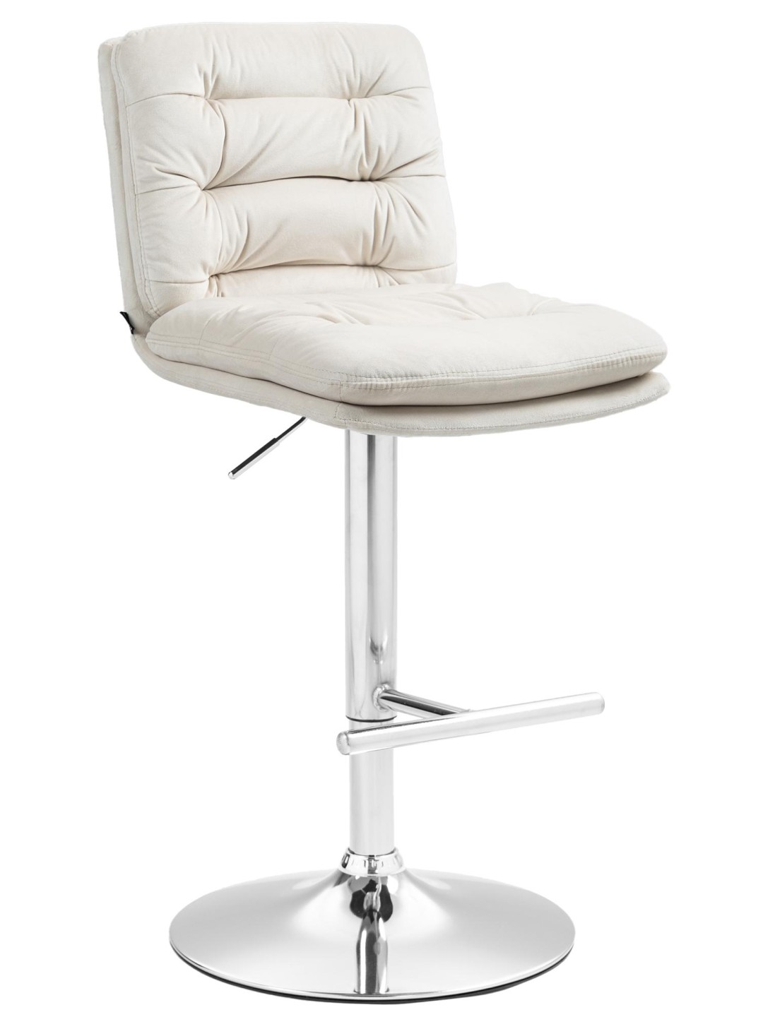 Scaun de bar Damar catifea crom, crem