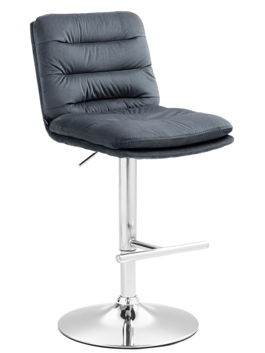 Scaun de bar Damar catifea crom, gri închis