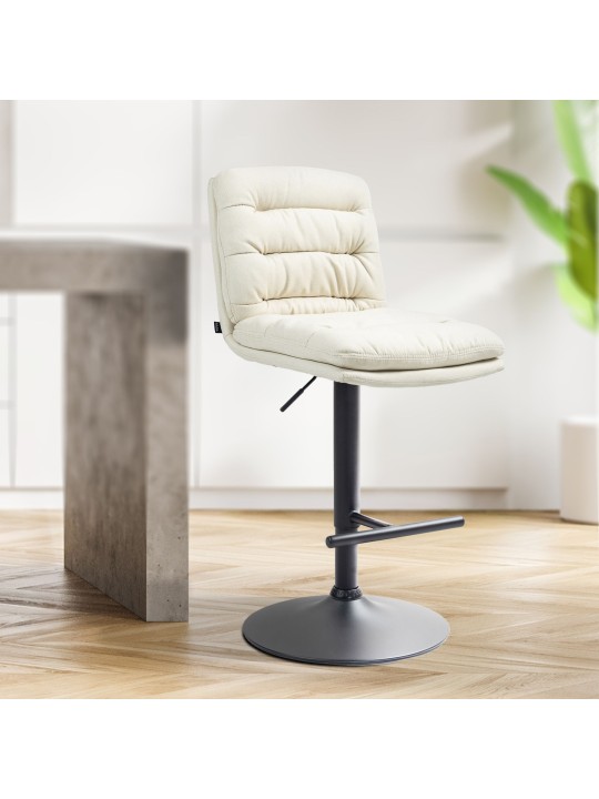 Scaun de bar stofa Damar, crem