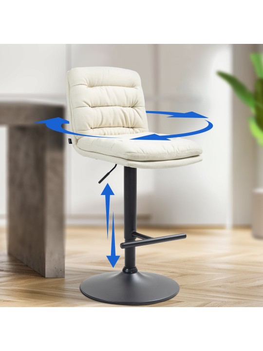 Scaun de bar stofa Damar, crem