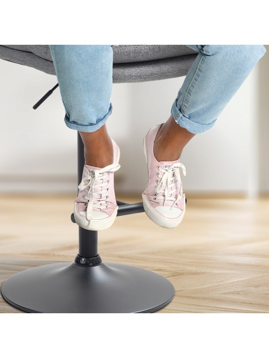 Scaun de bar stofa Damar, gri