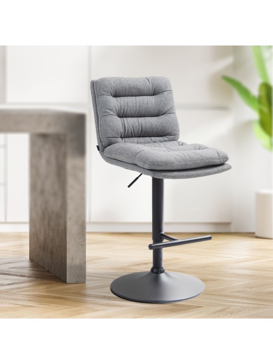 Scaun de bar stofa Damar, gri