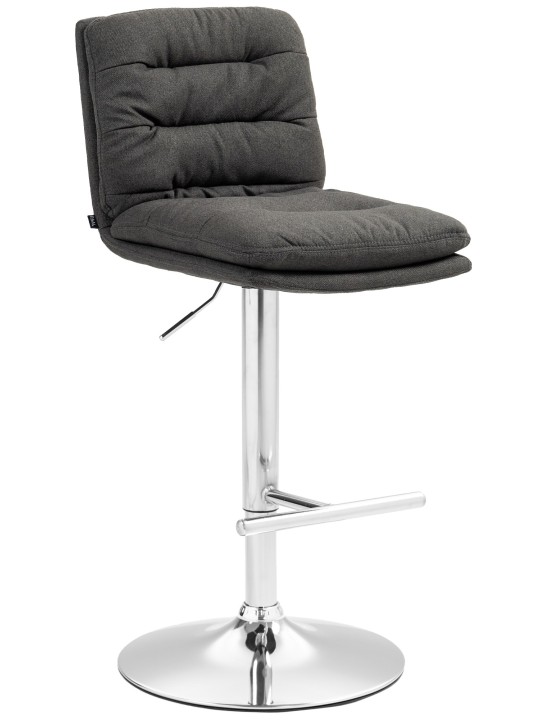 Scaun de bar Damar stofa crom, gri închis