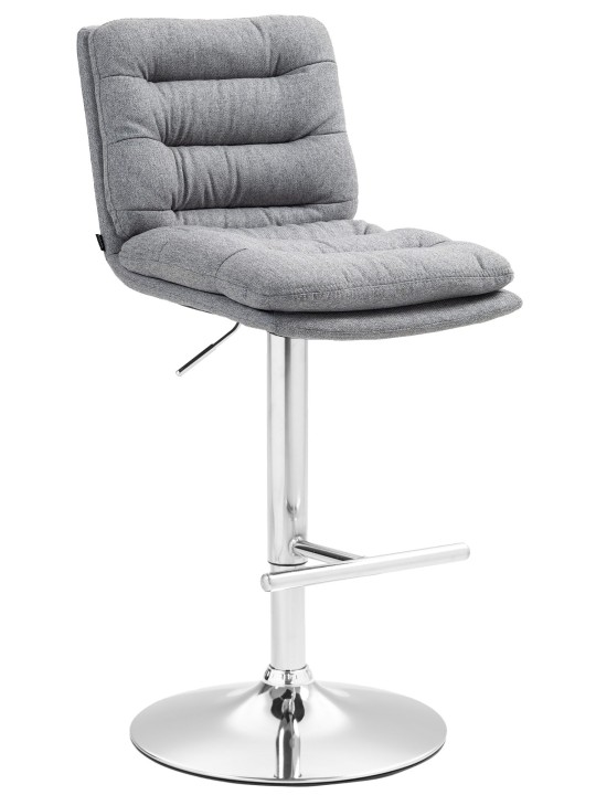 Scaun de bar Damar stofa crom, gri Scaun de bar Damar stofa crom, gri