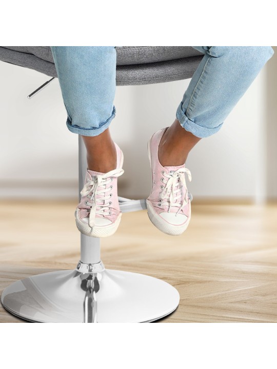 Scaun de bar Damar stofa crom, gri Scaun de bar Damar stofa crom, gri