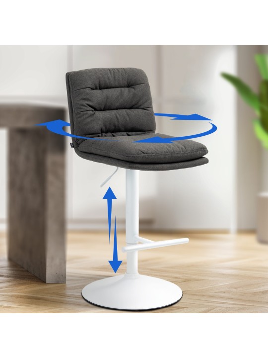 Scaun de bar stofa Damar, gri închis Scaun de bar stofa Damar, gri închis