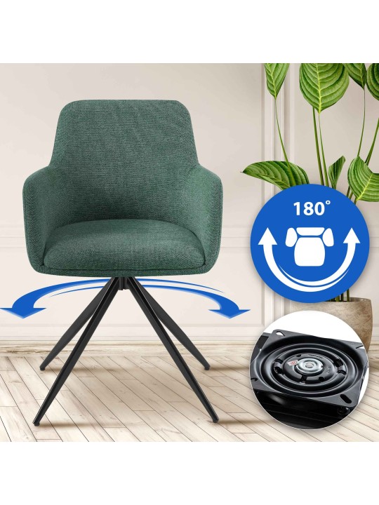 Scaun de sufragerie Olema stofa, verde Scaun de sufragerie Olema stofa, verde