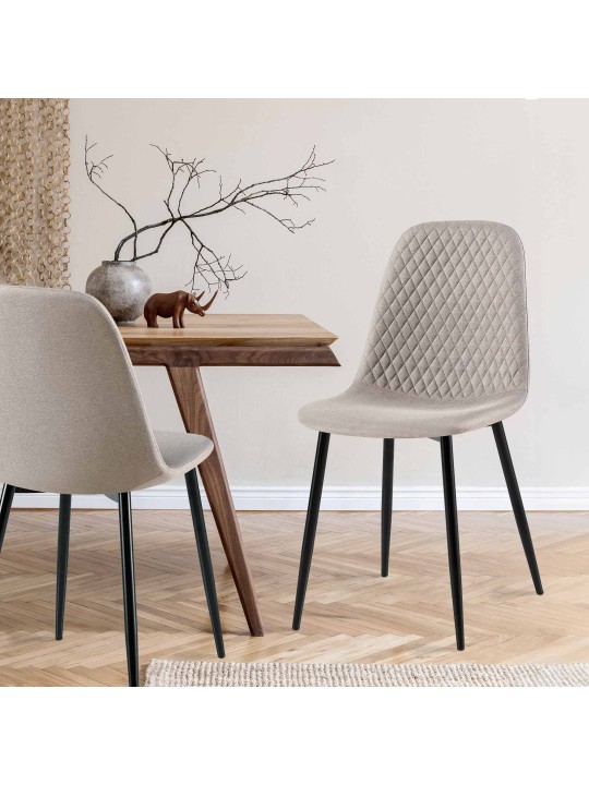 Set 4 scaune din material Giverny, gri