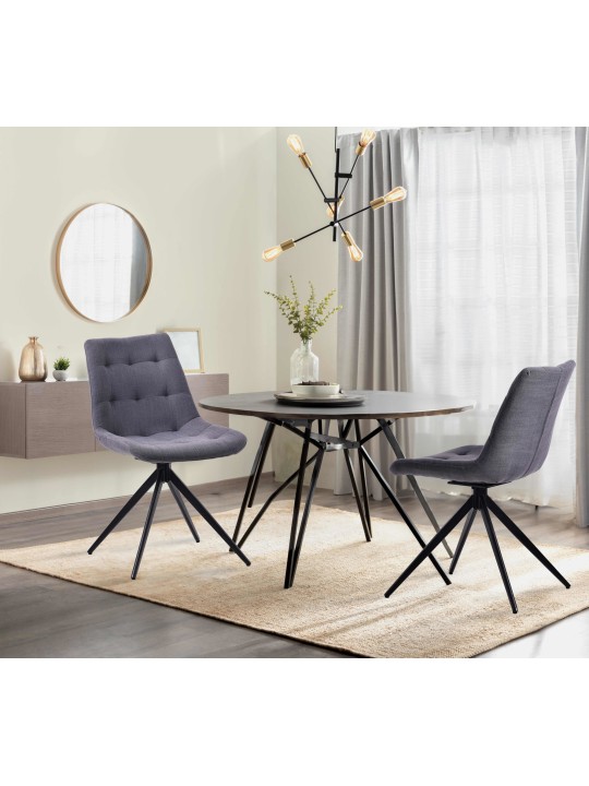 Scaun de sufragerie Merna stofa, gri închis