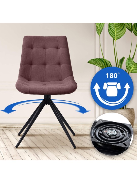 Scaun de sufragerie Merna stofa, maro