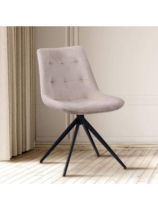 Scaun de sufragerie din catifea Merna, crem Scaun de sufragerie din catifea Merna, crem