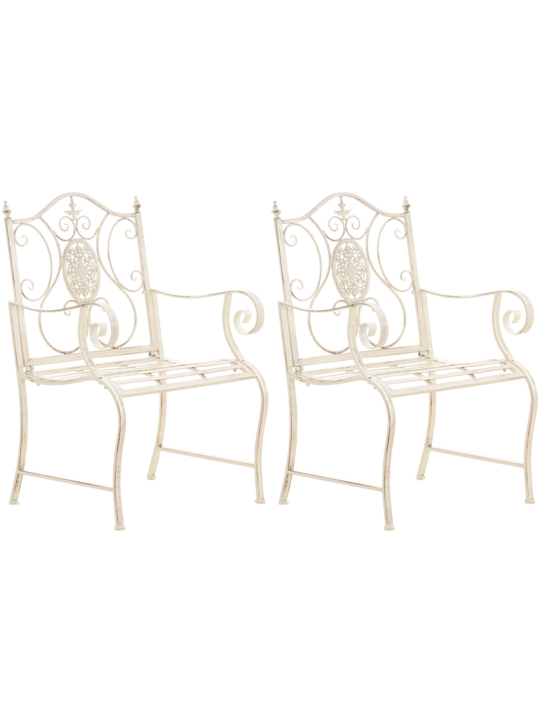 Set 2 scaune de gradina Punjab, crem antic