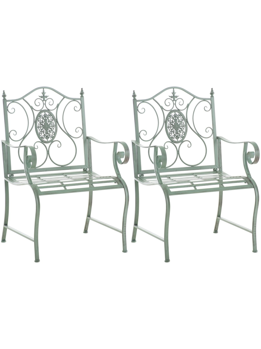 Set 2 scaune de gradina Punjab, verde antic