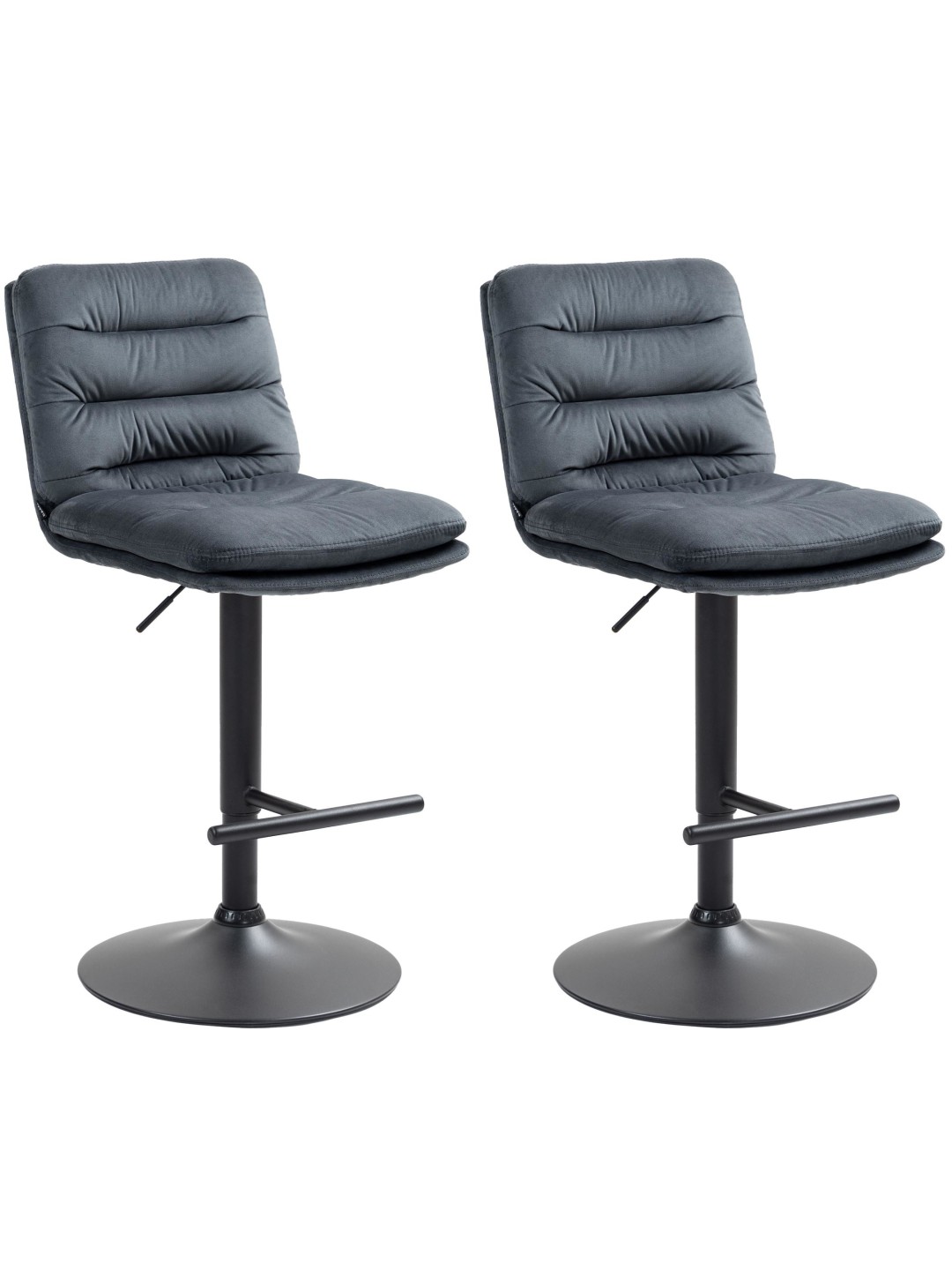 Set 2 taburete de bar Damar catifea, gri închis