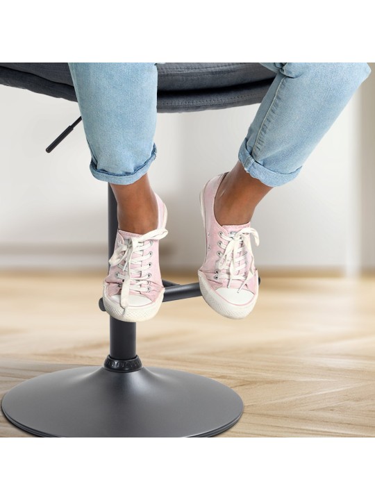 Set 2 taburete de bar Damar catifea, gri închis