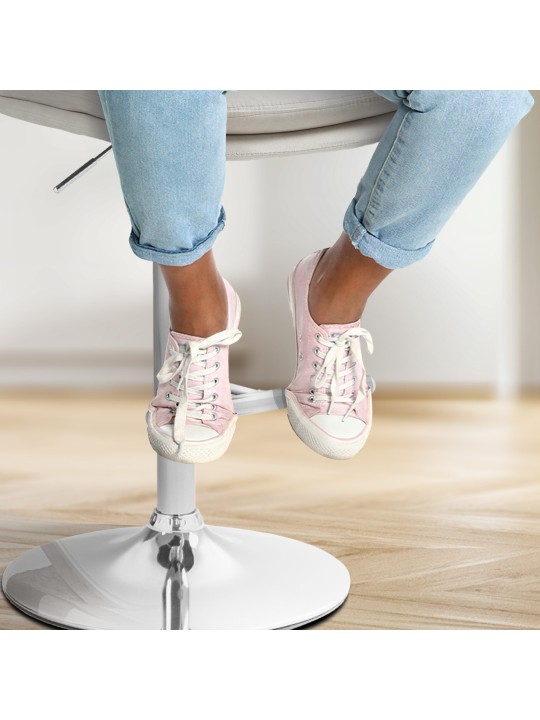 Set 2 taburete de bar Damar catifea crom, crem Set 2 taburete de bar Damar catifea crom, crem