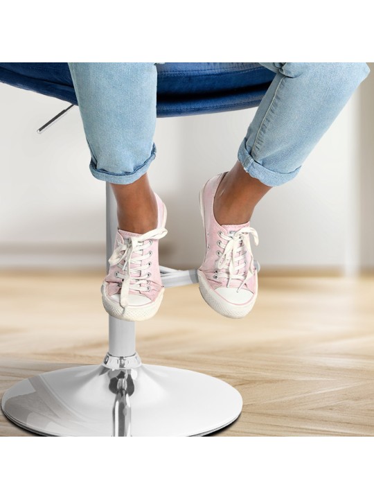 Set 2 taburete de bar Damar catifea crom, albastru