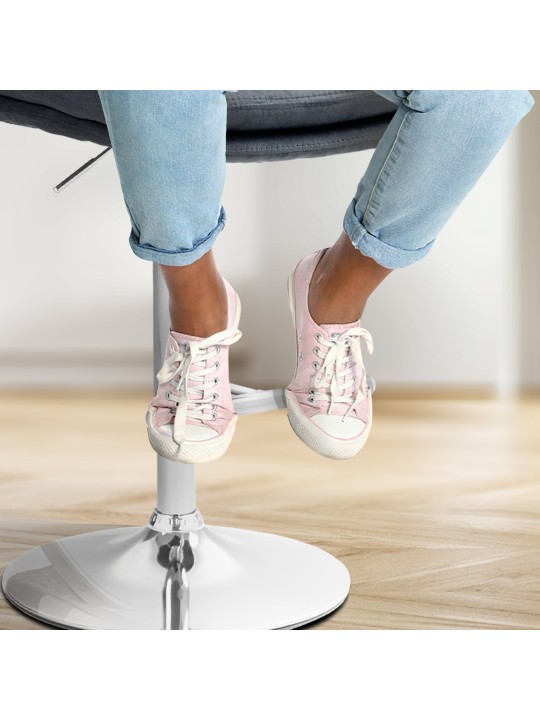 Set 2 taburete de bar Damar catifea crom, gri închis