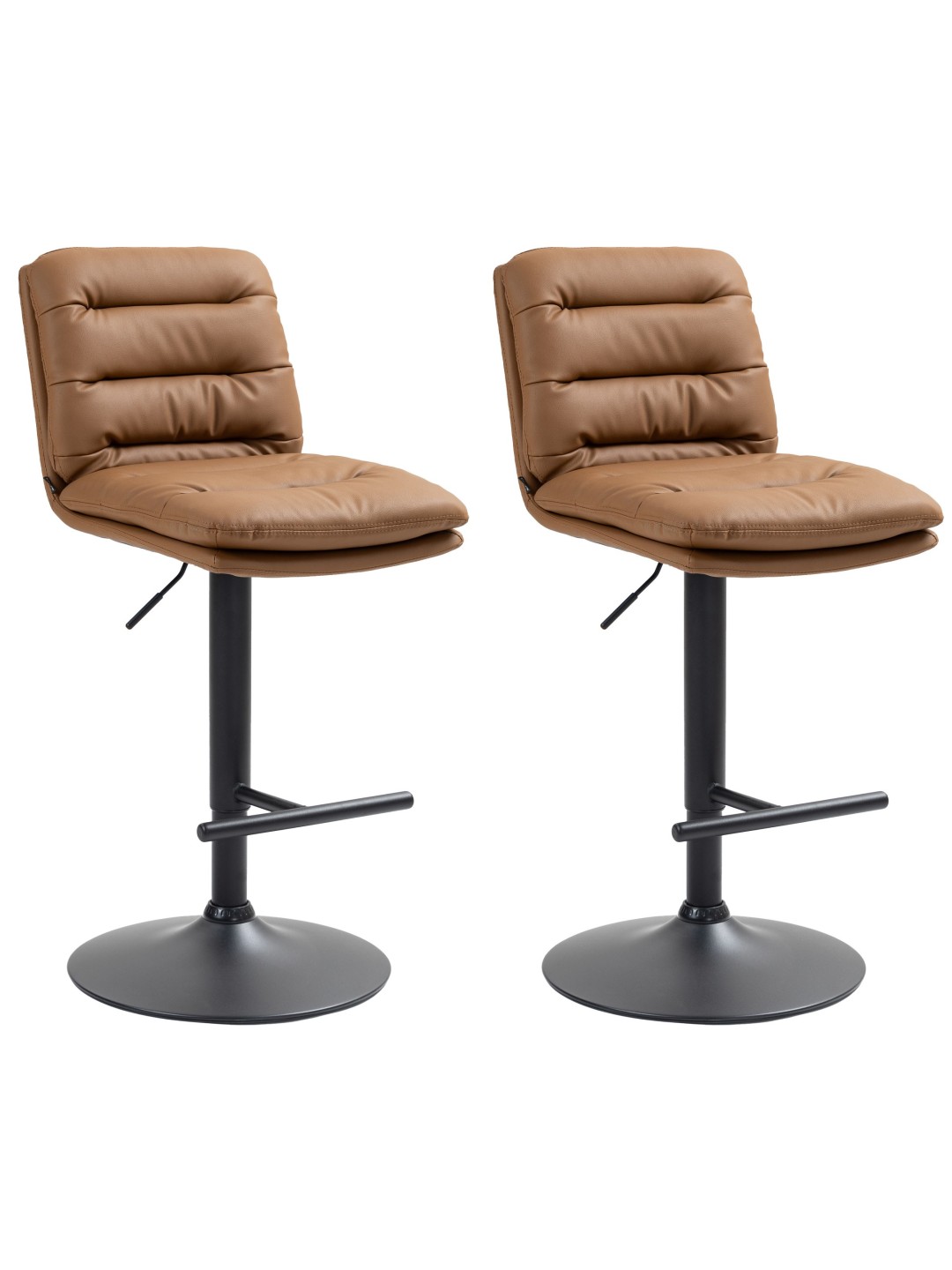 Set 2 taburete de bar Damar imitatie piele, maro deschis