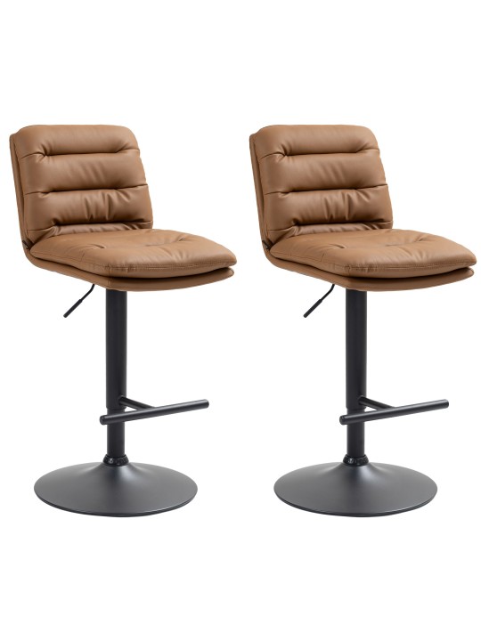 Set 2 taburete de bar Damar imitatie piele, maro deschis Set 2 taburete de bar Damar imitatie piele, maro deschis