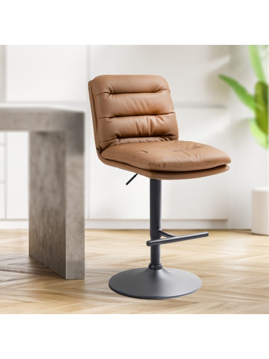 Set 2 taburete de bar Damar imitatie piele, maro deschis Set 2 taburete de bar Damar imitatie piele, maro deschis