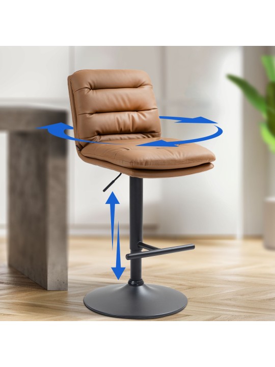 Set 2 taburete de bar Damar imitatie piele, maro deschis Set 2 taburete de bar Damar imitatie piele, maro deschis