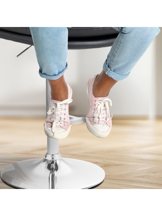 Set 2 taburete de bar Damar imitatie piele crom, negru Set 2 taburete de bar Damar imitatie piele crom, negru