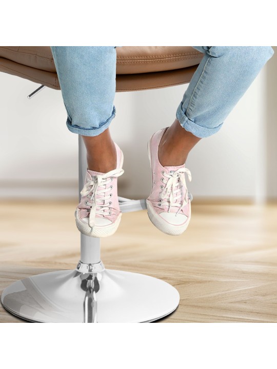 Set 2 taburete de bar Damar imitatie piele crom, maro deschis Set 2 taburete de bar Damar imitatie piele crom, maro deschis