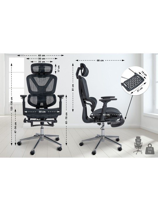 Scaun de birou Grover, negru