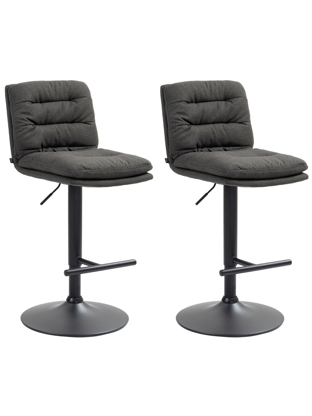 Set 2 taburete de bar stofa Damar, gri închis