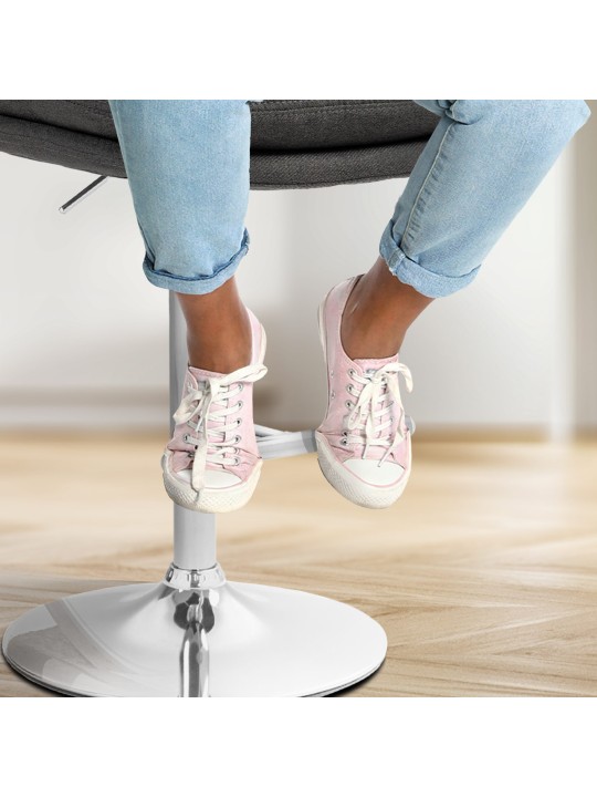 Set 2 taburete de bar Damar stofa crom, gri închis Set 2 taburete de bar Damar stofa crom, gri închis