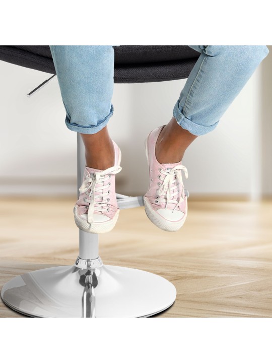 Set 2 taburete de bar Damar stofa crom, negru Set 2 taburete de bar Damar stofa crom, negru