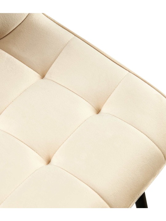 Scaun de sufragerie din catifea Gifford, crem