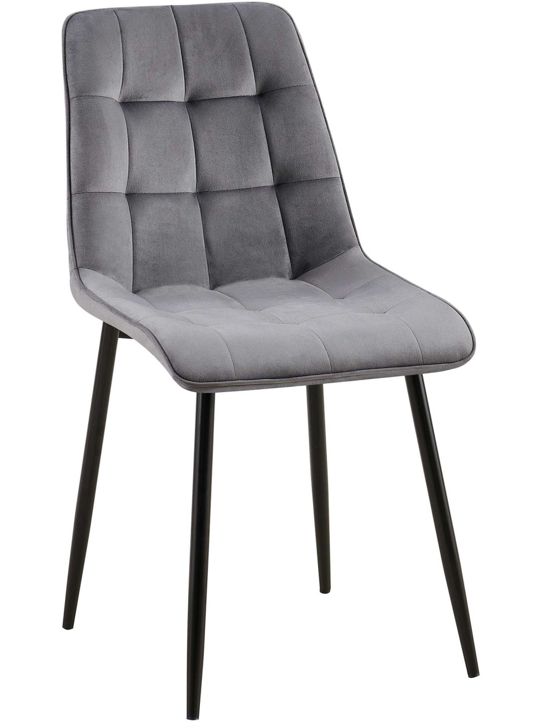 Scaun de sufragerie din catifea Gifford, gri închis
