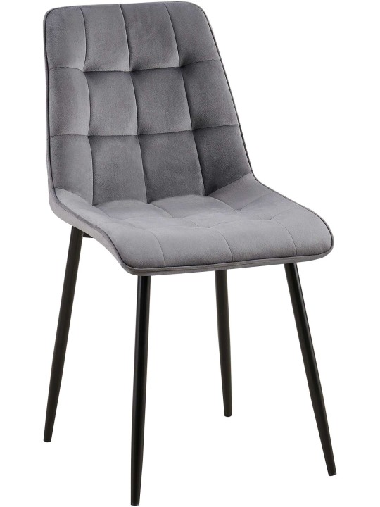 Scaun de sufragerie din catifea Gifford, gri închis