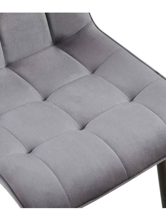 Scaun de sufragerie din catifea Gifford, gri închis