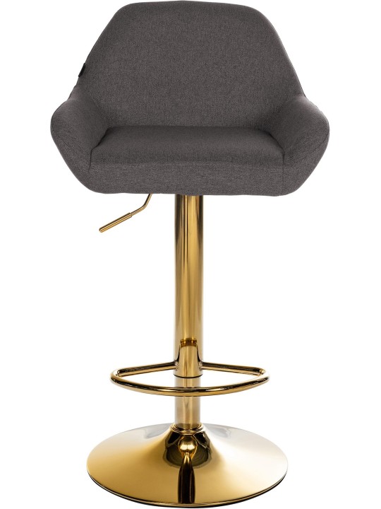 Set 2 taburete de bar Braga Gold Fabric, gri închis