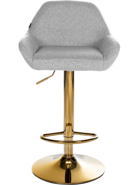 Set 2 taburete de bar Braga Gold Fabric, gri