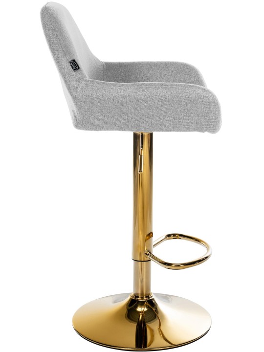Set 2 taburete de bar Braga Gold Fabric, gri
