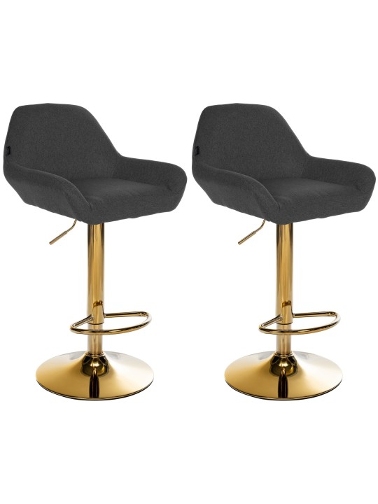 Set 2 taburete de bar Braga Gold Fabric, negru Set 2 taburete de bar Braga Gold Fabric, negru