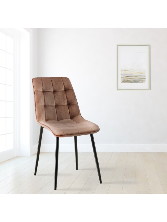Scaun de sufragerie din catifea Gifford, maro